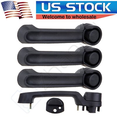 #ad 4Pcs Door Handles Black Outside Exterior Right Left For 2007 2013 Jeep Wrangler $32.20