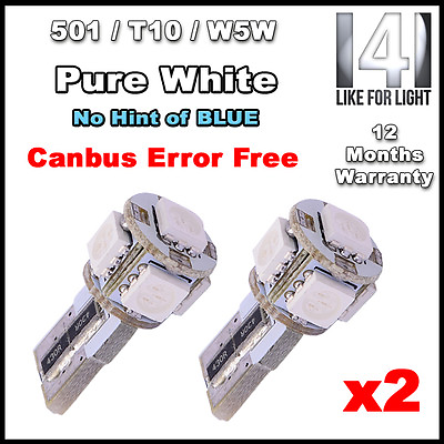 #ad 501 5 SMD LED WHITE SIDELIGHT CANBUS BULBS VOLKSWAGEN VW GOLF GTI TDI GT GBP 3.49