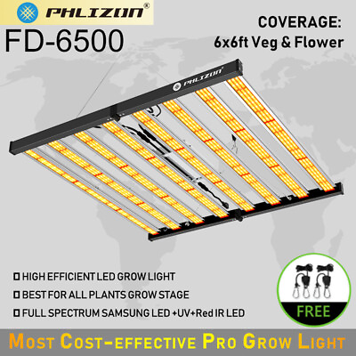 #ad Phlizon Smart FD6500 LED Grow Light Full Spectrum Hydroponics Plants Veg Flower $349.74