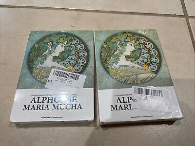 Qty 2 New Alphonse Mucha Postcards Set of 30 Art Nouveau NIB LOT $13.99
