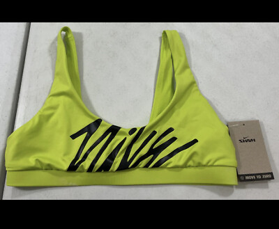 Nike Women#x27;s Big Logo Lined Bikini Top Swim NESSC251 312 Green Pick Size $9.99