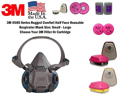 #ad 3M HALF FACE RESPIRATOR PROTECTION FACEPIECE MASK WITH CARTRIDGE FILTER OPTION $24.69