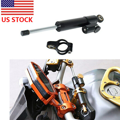 #ad CNC Motorcycle Steering Damper Stabilizer Linear Reversed Safe Control Universal $36.99