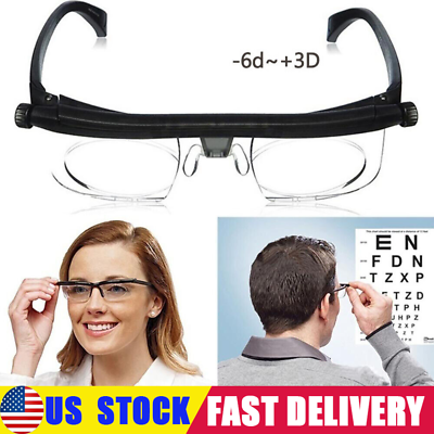 Dial Adjustable Glasses Variable Focus Distance Vision Eyeglasses For Reading #ad $7.59