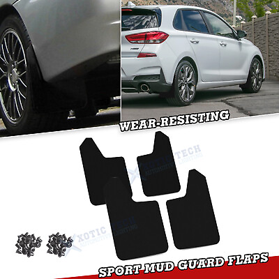 #ad Black Front Rear Fender Wheel Guard Mud Flaps Kit For Hyundai Elantra Veloster $36.82