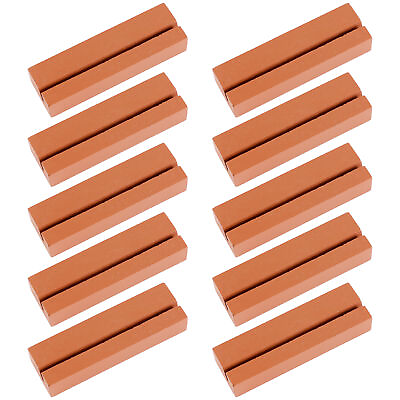 #ad 10pcs set Desktop Menu Clips Perfect Match Easy to Use Wood Photo Card Tab Brown $13.01