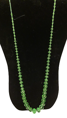 #ad Womens Vintage Art Deco Green Glass Graduated Beaded Necklace 30quot; length $29.99