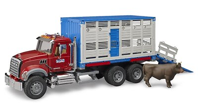 #ad BRUDER TOYS #02830 MACK Granite Cattle Transport NEW $109.99