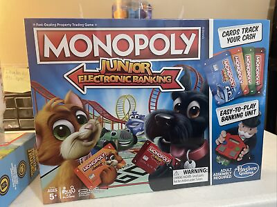 #ad Hasbro Monopoly Junior Electronic Banking Game NEW Ages 5 2 4 Players $6.00