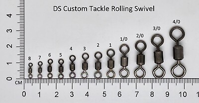 #ad 50 pcs Rolling Swivel size 8 to 4 0 fishing tackle barrel connector $10.49