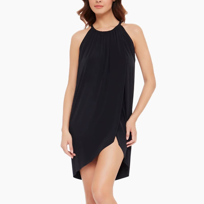 #ad Magicsuit Black Draped Swim Cover Up Dress M $29.99
