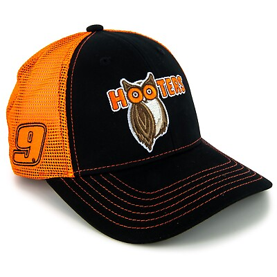 #ad Chase Elliott Hooters Sponsor Mesh Hat Black Orange $17.95