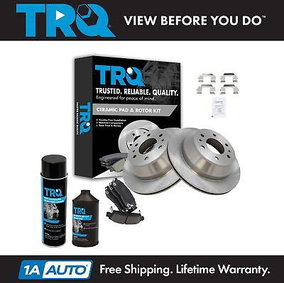 #ad TRQ Rear Premium Posi Disc Brake Pad amp; Rotor Kit w Chemicals for GM SUV Truck $141.95