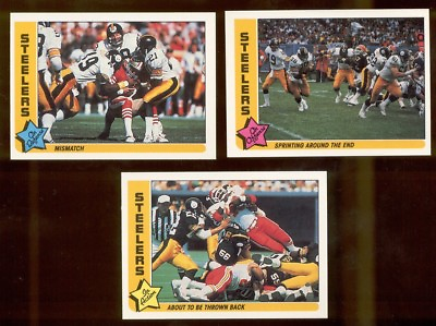#ad 1985 Fleer Pittsburgh Steelers Set JACK LAMBERT DAVE WOODLEY DWAYNE WOODRUFF $4.00