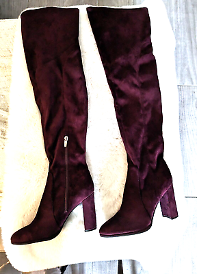 #ad Marc Fisher Knee High Boots Faux Suede 4 inch Heel Side Zip Ankle $29.99