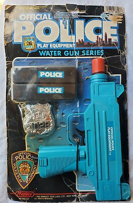 #ad Vtg 1992 Manley Police Force Uzi Water Gun Series Sealed NOS Toy NYPD Equipment $57.50