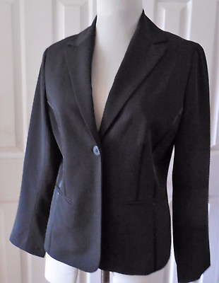 #ad DALIA Women Blazer Black One Button Fall Size 6P Excellent $24.99