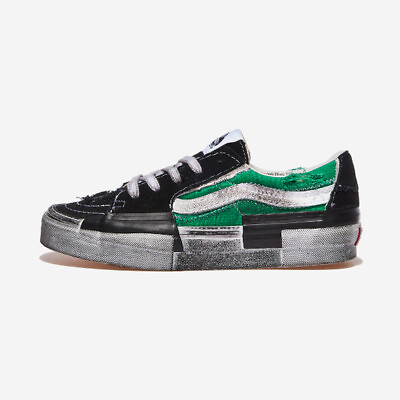 Vans Skate Low Reconstruct Stressed Check Black Green VN0009QSYJ7 Sneakers $125.99
