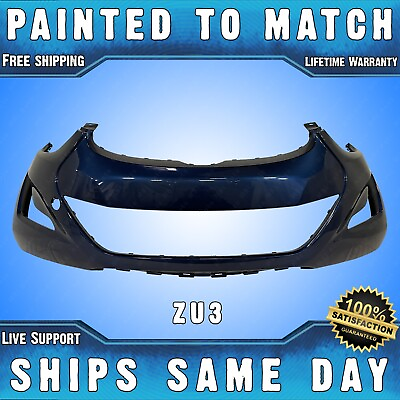 NEW Painted ZU3 Windy Sea Blue Front Bumper Cover for 2014 2016 Hyundai Elantra $310.99