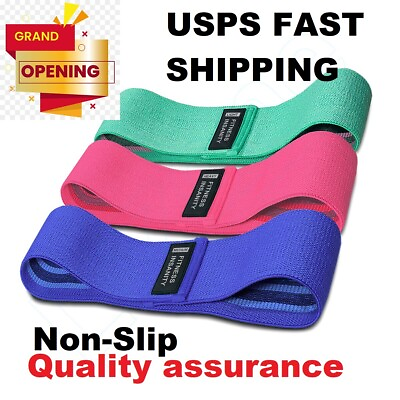 3PC Fabric Resistance Bands Fitness Loop Elastic Legs Hip Exercise Workout Yoga $3.99