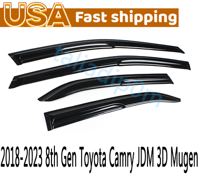 #ad For 2018 2023 8th Gen Toyota Camry JDM 3D Mugen Style Window Visors Rain Guards $23.44