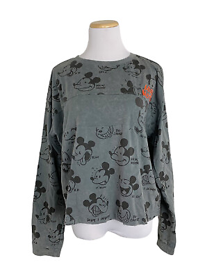 #ad Disney Artist Series Bret Iwan Mickey Mouse Mood Long Sleeve Shirt Womens L $35.99