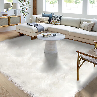 #ad Latepis Faux Fur Sheepskin Area Rugs Soft Shaggy Carpet for Living Room Bedroom $126.64