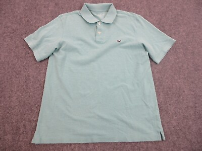 #ad Vineyard Vines Polo Shirt Mens Adult Small Blue Green Casual Preppy Whale Logo $24.85
