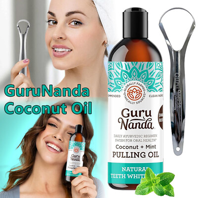 #ad GuruNanda Cocomint Pulling Oil with 7 Essential Oils Vitamins D E amp; K2 1 Pack $13.98