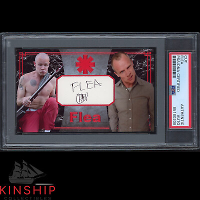 #ad Flea signed Cut 3x5 Custom Card PSA DNA Slab Red Hot Chili Peppers Auto C2624 $249.00