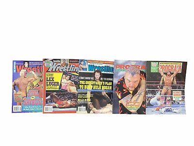 #ad Wrestling Magazine Lot of 5 WWF Program; Sports Review Wrestling; The Wrestler $30.00