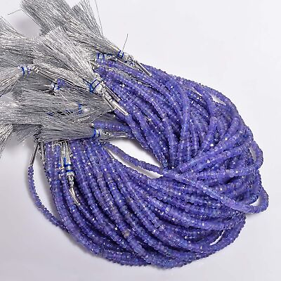#ad Natural Tanzanite Gemstone Rondelle Shape Faceted Beads 2 3mm Strand 8quot; B427 $15.40