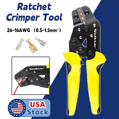 #ad Ratchet Wire Crimper Tool Self adjustable Crimping Electrical Terminals Pliers $13.99
