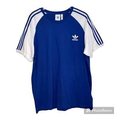 Adidas Shirt Men#x27;s 2XL XXL Originals Short Sleeve T Shirt Retro Trefoil Stripes $19.18