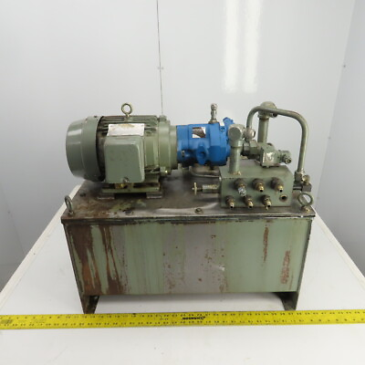 20 Gallon Hydraulic Power Pump Unit 208 220V 3PH W Eaton Piston Pump PVQ13 A2R $855.55