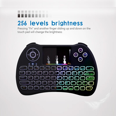 #ad RGB Color Backlight Mini 2.4G Wireless Keyboard Mouse Touchpad for For Android $16.68