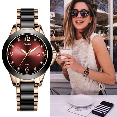 #ad Women Watches Waterproof Luxury Watch Women With Ceramics And Metal Strap $50.08