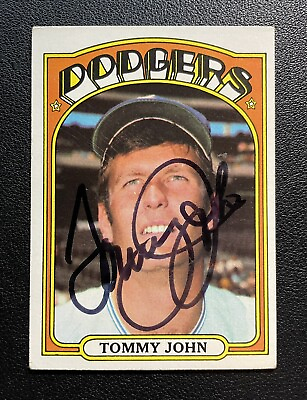 #ad 1972 Topps Tommy John Signed Authentic Autograph Los Angeles Dodgers $18.99