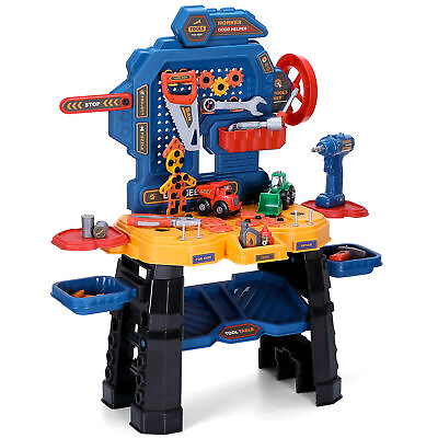Kids Workbench Tool Child Pretend Play Set Toddler Work Bench Table Play Tools $45.99