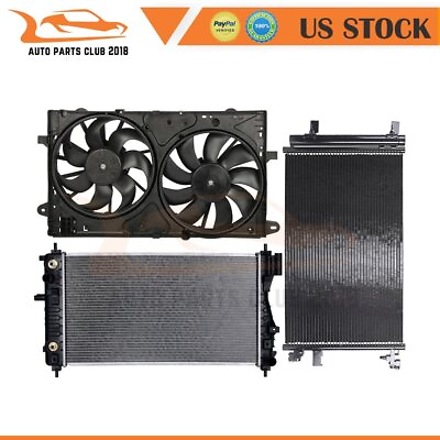 #ad Radiator Condenser Cooling Fan Kit Fit for 2014 2015 2016 2017 Chevrolet Impala $185.65