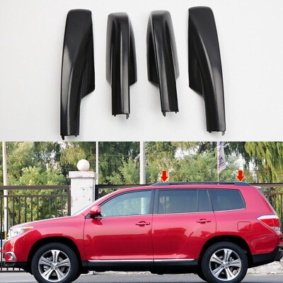 #ad For Toyota Highlander 2001 2007 4 Black Roof Rack Rails End Cover Shells Replace $17.50