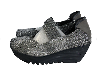 #ad Bernie Mev. New York Lulia Silver Mary Jane Woven Women#x27;s Comfort Wedge Shoes $23.99
