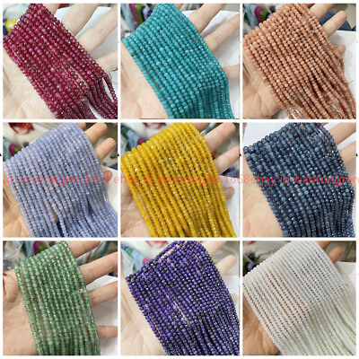 #ad 2x4mm Natural Faceted Multi Color Gemstone Rondelle Abacus Loose Beads 15quot; AAA $2.84