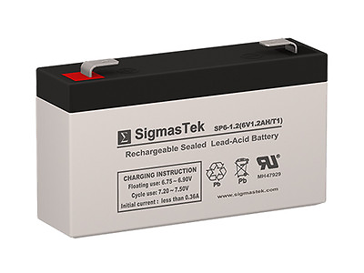 #ad SigmasTek Replacement Battery For Yuasa NP1.2 6 SLA Battery 6V 1.2AH $10.49