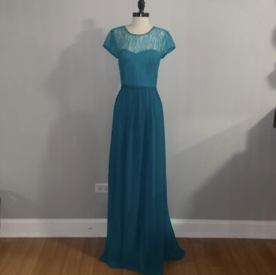 #ad Erin Fetherston Peyton Gown lace Blue turquoise Dress Lace Sz 6 $220.00