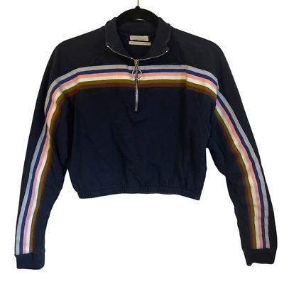 Urban Outfitters Women#x27;s Navy Cropped Sweatshirt sz Medium $18.00