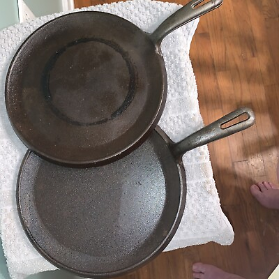#ad 2 “Classic” 10” Cast Iron Skillet Griddle $29.98