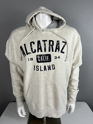 #ad CHAMPION Mens Hooded Sweatshirt size L ALCATRAZ beige $29.99