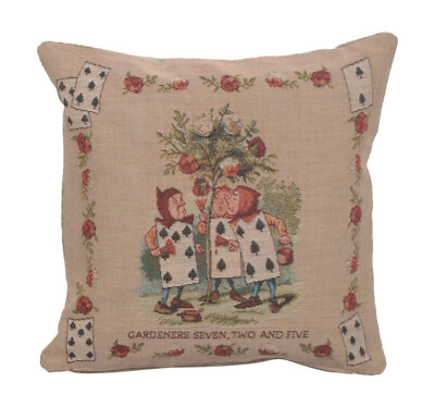 #ad Throw Pillow Cover Alice in Wonderland The Garden Tapestry Cushion 14x14 in $55.00