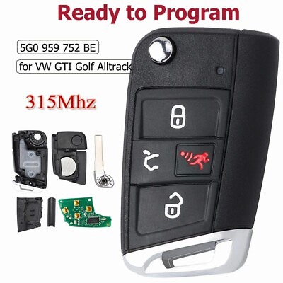 #ad Smart Remote Key Fob for Volkswagen GTI Golf Alltrack SportWagen 5G0 959 752 BE $39.14